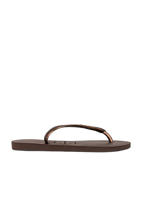 view 2 of 5 CHANCLAS SLIM in Dark Brown & Metal Acoused