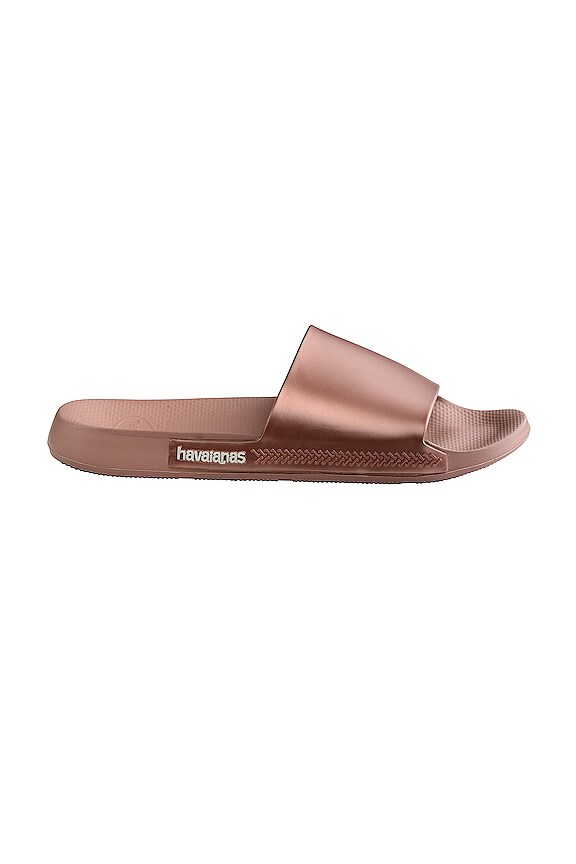 view 2 of 3 Slide Classic Metallic Sandal in Crocus Rose