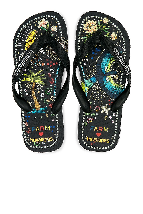 Havaianas Farm Rio Black Multi Sandal in Black | REVOLVE