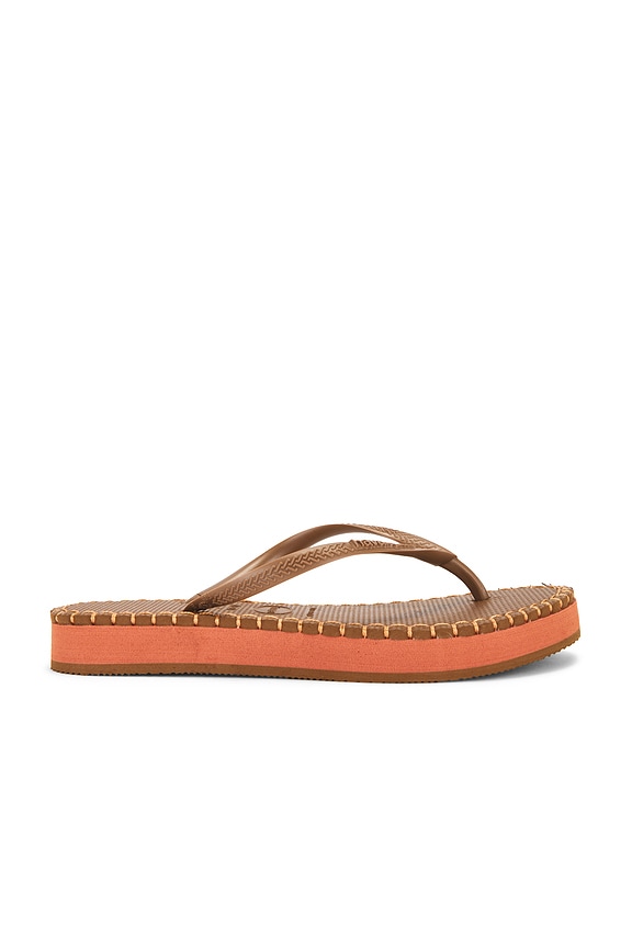 view 2 of 5 Slim Flatform Loop Flip Flop in Rust
