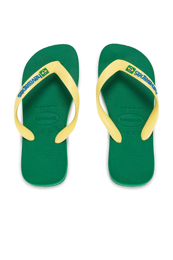 view 1 of 5 Brasil Logo Sandal in Green & Yellow