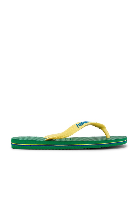 view 2 of 5 Brasil Logo Sandal in Green & Yellow