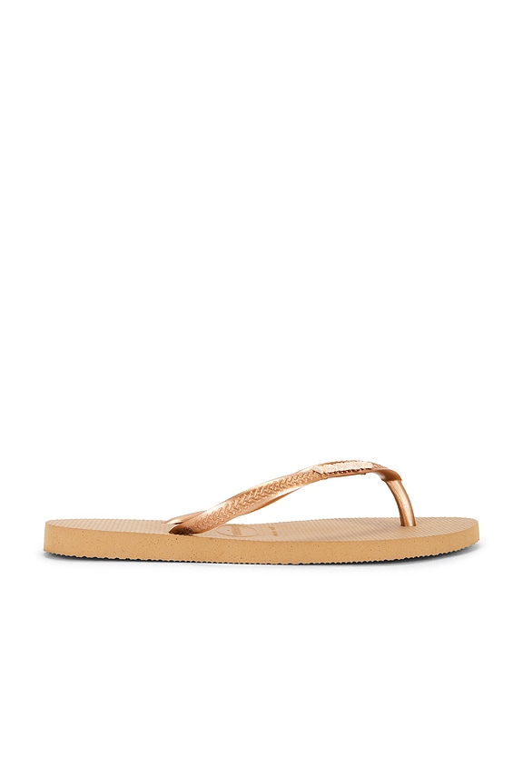 view 2 of 5 Slim Logo Metallic Sandal in Rose Gold