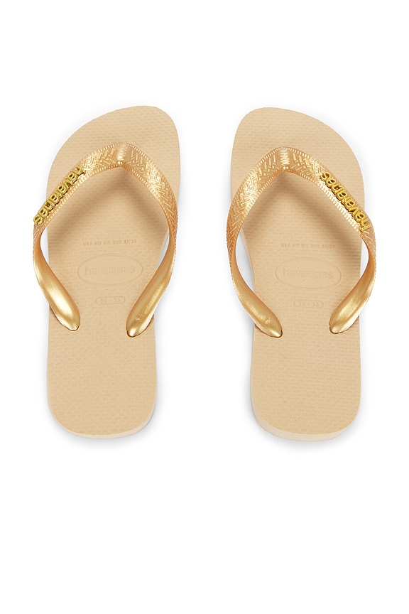 view 1 of 5 Top Logo Metallic Sandal in Golden