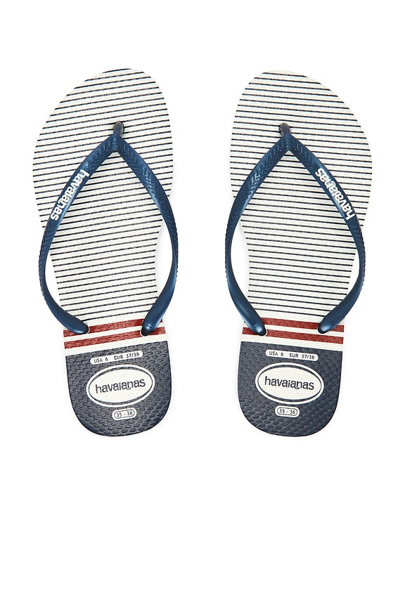 view 1 of 5 SANDALIA SLIM NAUTICAL in White, Navy & Red