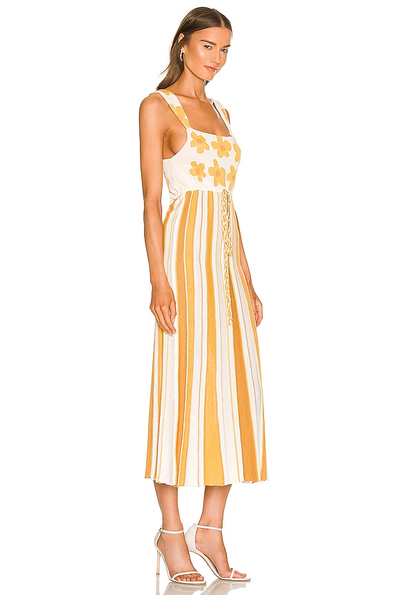 view 2 of 3 Sunray Midi Sundress in Yellow & White