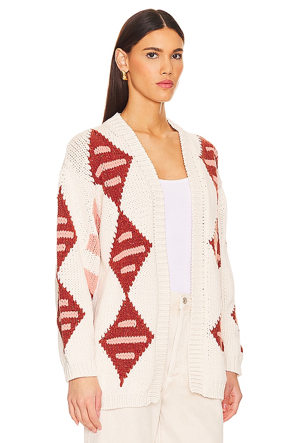 view 2 of 4 CHAQUETA LARGA INTARSIA in Nomad & Ecru Multi