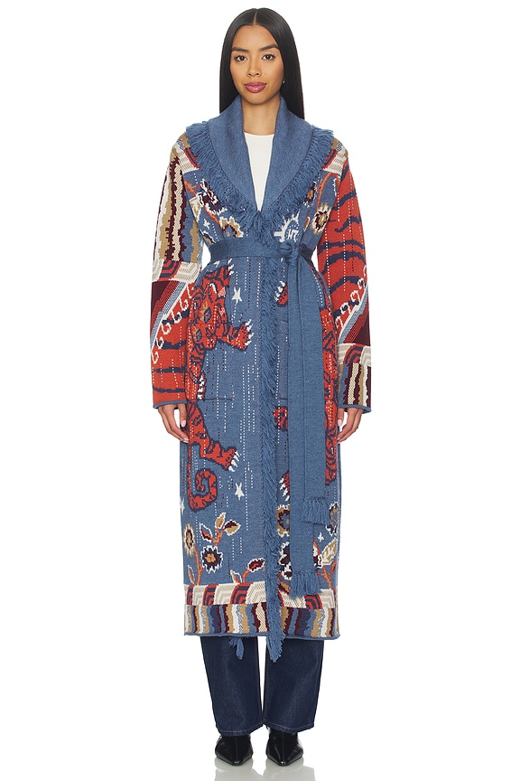 view 2 of 6 Mick Jacquard Coat in Tibetan Tiger Navy