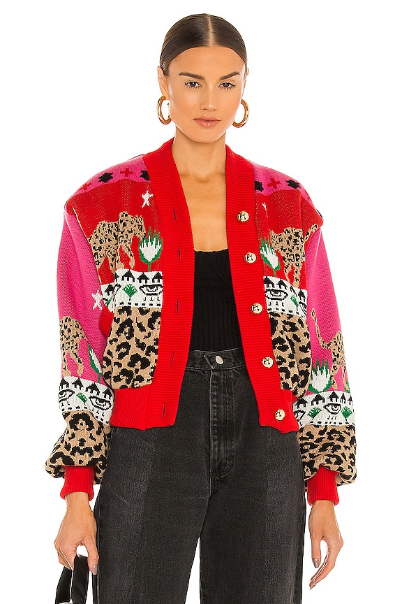 Hayley Menzies Bomber Jacket in Leopardess Pink | REVOLVE