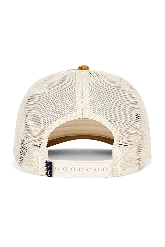 view 2 of 3 Leather Studded Script Meshback in Toasted Peanut & Bone