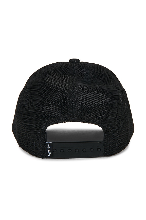 view 2 of 3 Studded Smiley Meshback Hat in Black