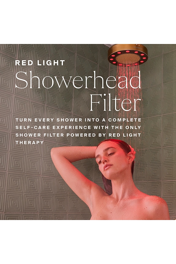 view 2 of 10 Red Light Shower Filter in Polished Brass