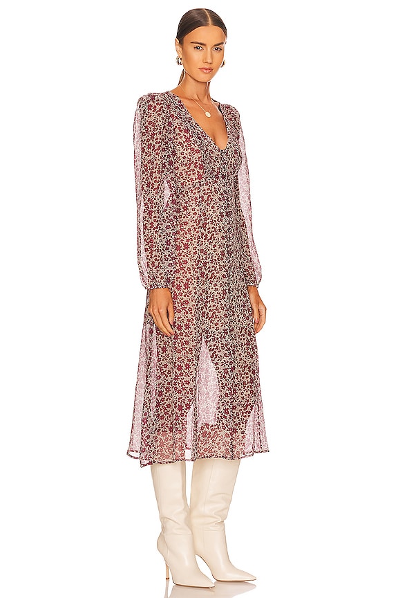 view 2 of 3 ROBE MI-LONGUE AMBROSIA in Merlot