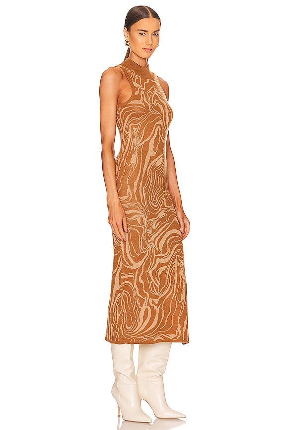 view 2 of 3 ROBE MI-LONGUE PALOMA in Cinnamon