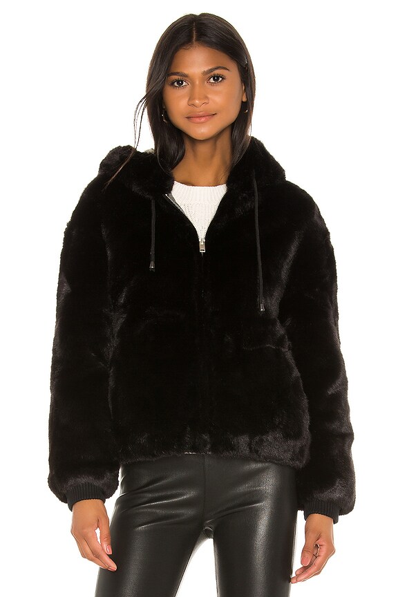 view 2 of 5 SUDADERA CAPUCHA PELO SINTÉTICO WELLS in Black