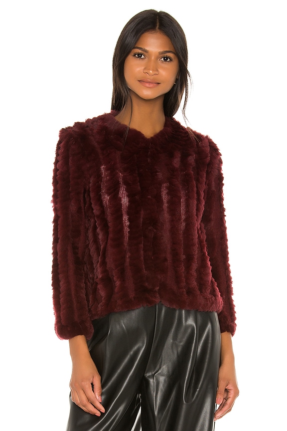 view 2 of 5 Rosa Fur Jacket in Wine
