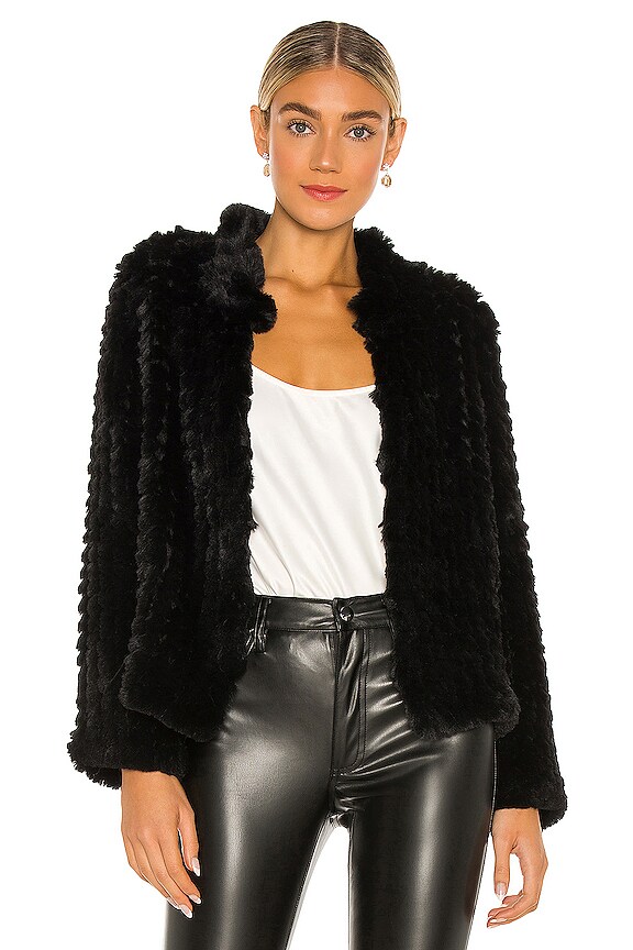 HEARTLOOM Aria Faux Fur Jacket in Black | REVOLVE