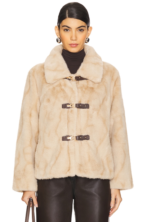 view 2 of 5 Tegan Faux Fur Coat in Praline