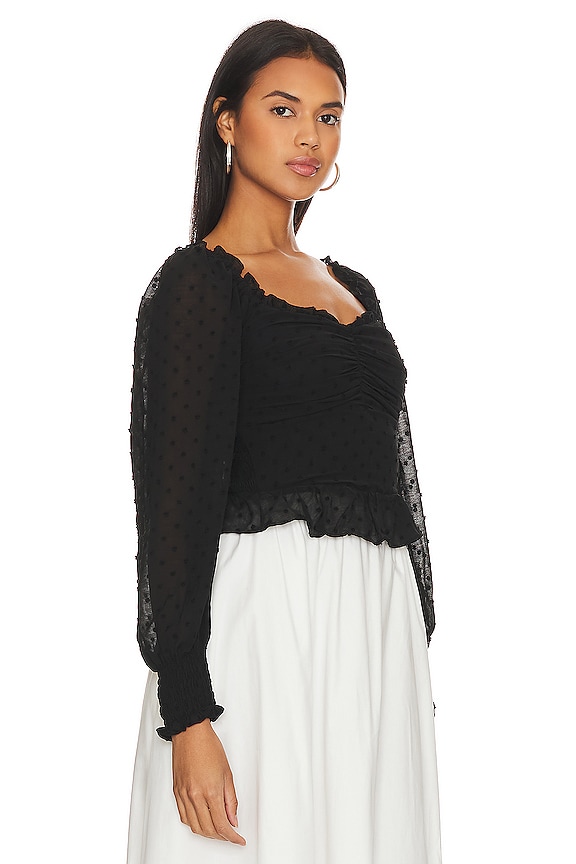 view 2 of 4 TOP MANCHES LONGUES THEA in Black