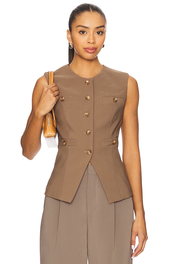 view 1 of 4 Roxanna Vest in Mocha