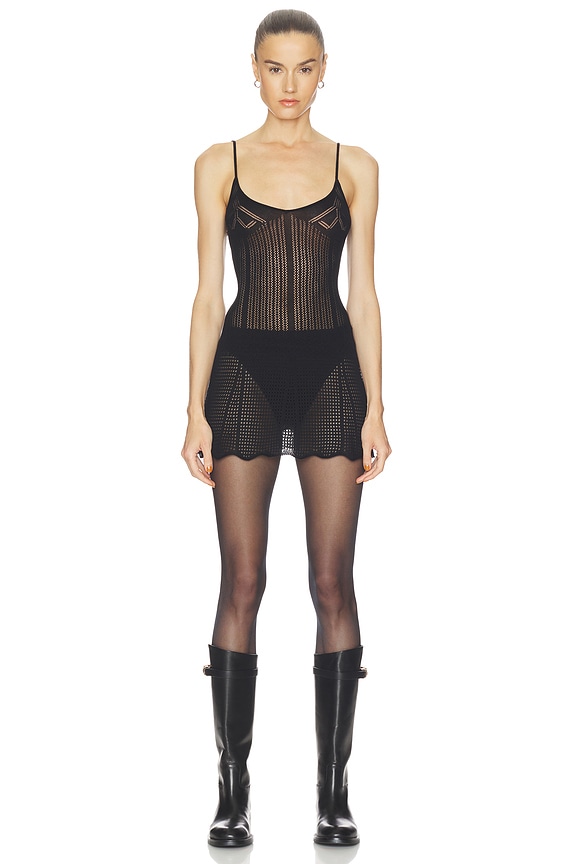 view 1 of 5 ROBE POINTELLE MINIDRESS in Black