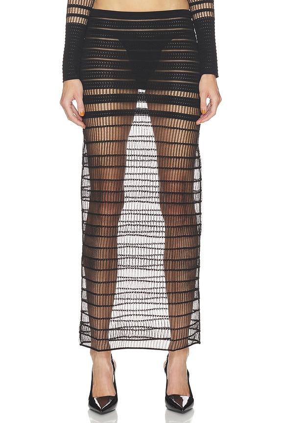 view 1 of 8 FALDA VEILED MAXI SKIRT in Black