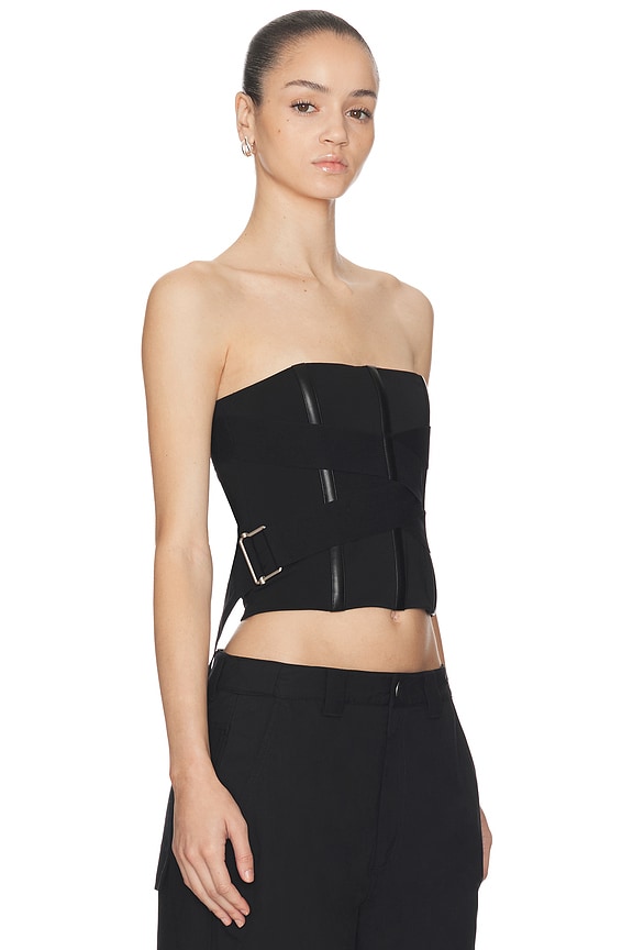 view 2 of 6 Interwoven Brace Top in Black