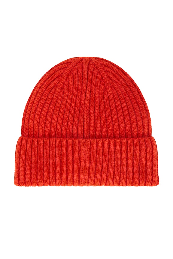 view 2 of 2 Peak Cashmere Beanie in Flame