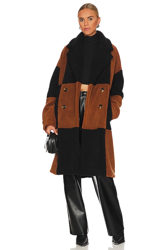 view 1 of 4 Sebastian Coat in Brown & Black