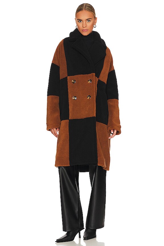 view 2 of 4 Sebastian Coat in Brown & Black