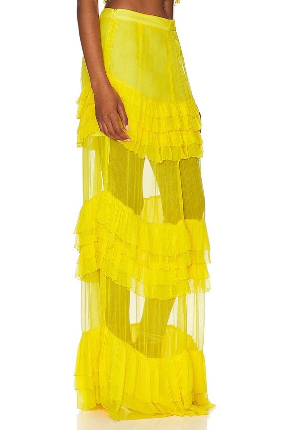 view 2 of 4 Harriet Ruffle Maxi Skirt in Canary