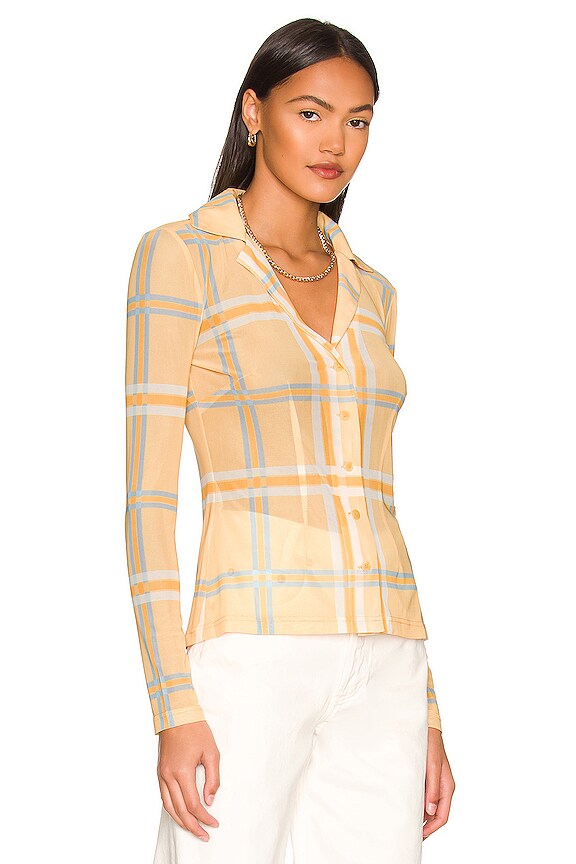 view 2 of 4 Gretel Shirt in Tangelo Check
