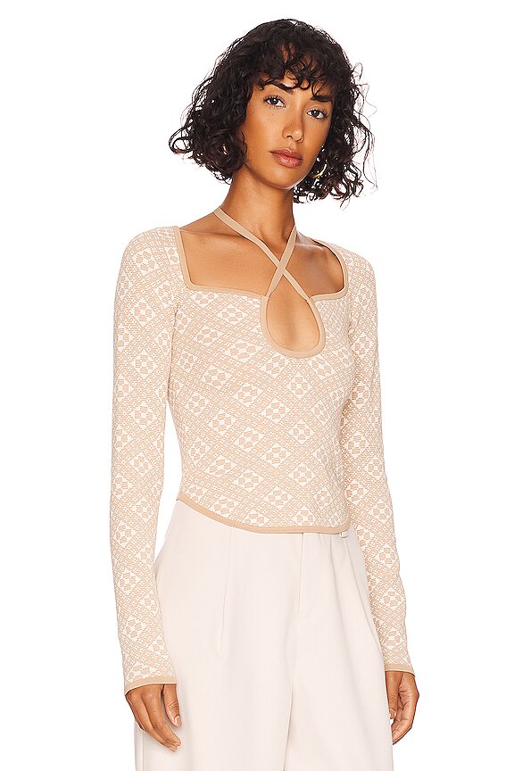 view 2 of 4 ТОП MARLA in Natural Jaquard