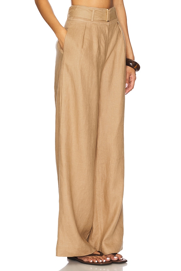 view 2 of 6 БРЮКИ С ШИРОКИМИ ШТАНИНАМИ in Taupe