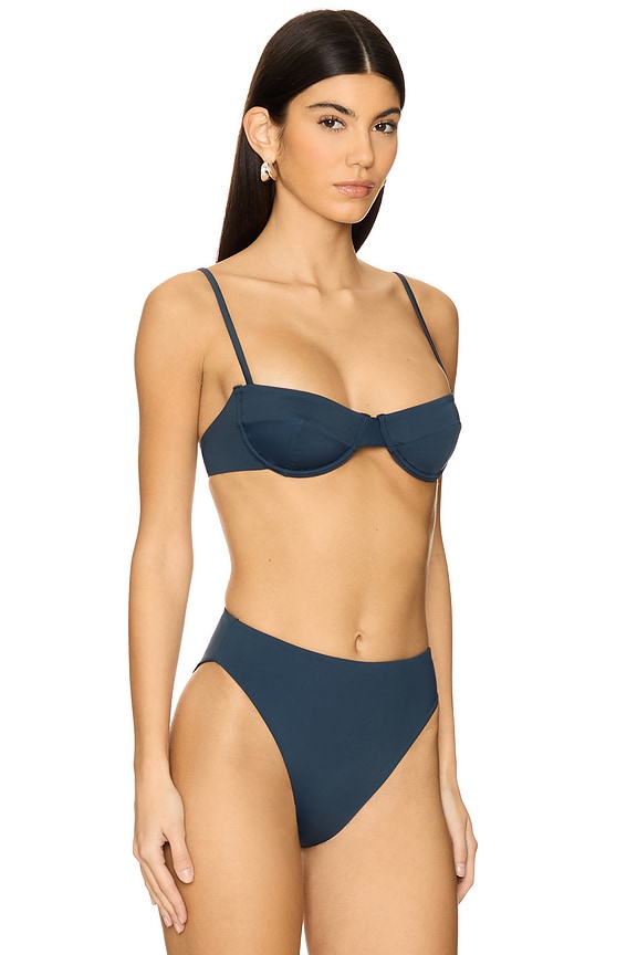 view 2 of 4 Vintage Bikini Top in Deep Blue