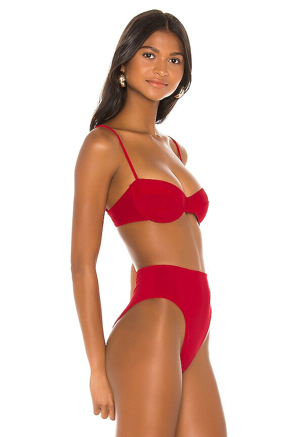 view 2 of 4 Vintage Bikini Top in Red