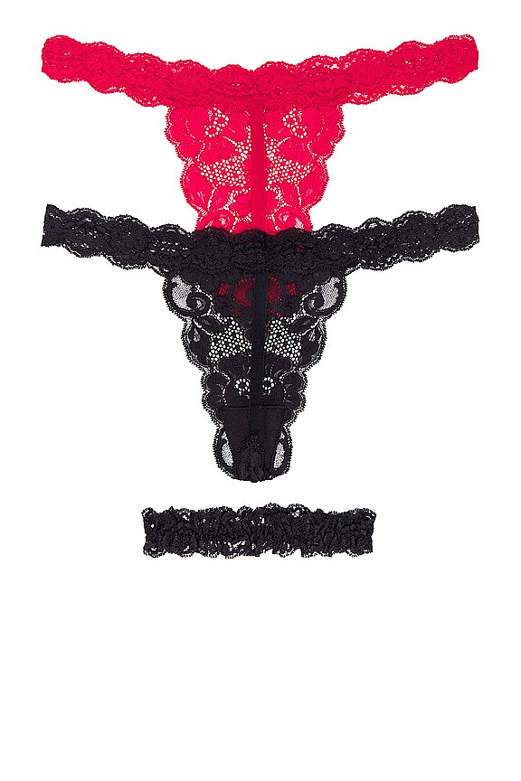 view 2 of 5 팬티 사전 포장 in Black & Red