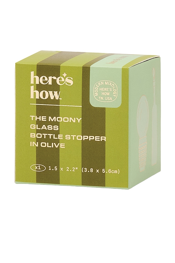 view 2 of 2 The Moony Glass Bottle Stopper in Olive