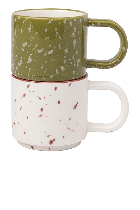 view 2 of 4 The Simon Expresso Cups in Cream & Olive