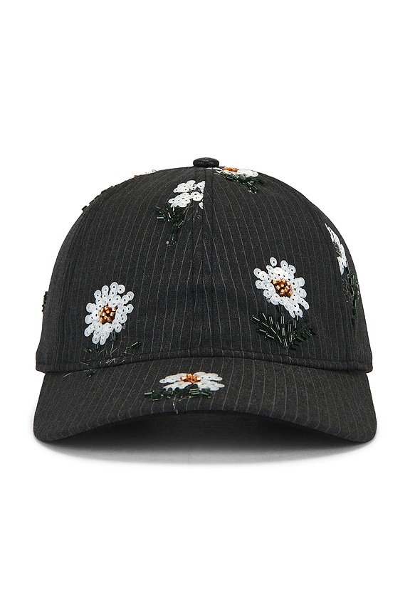 view 1 of 6 Flowers Beaded 6 Panel Cap in Black