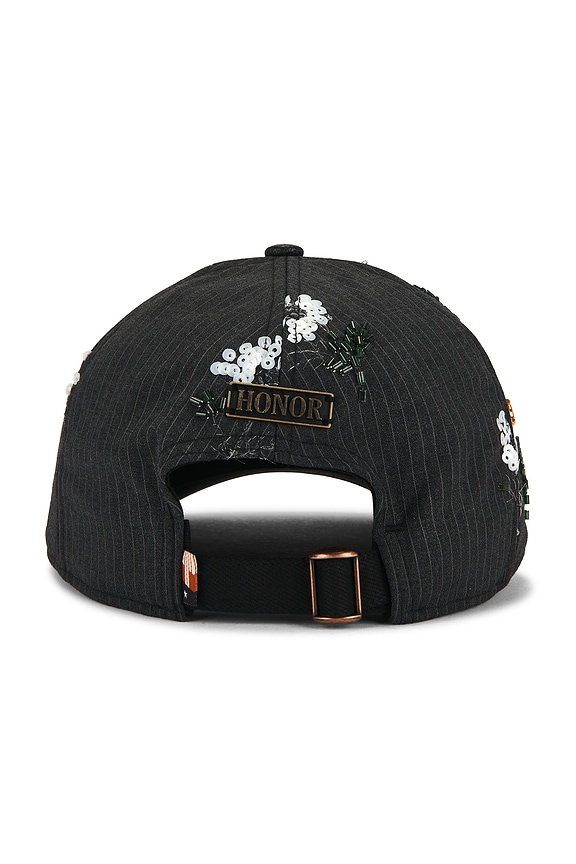 view 2 of 6 Flowers Beaded 6 Panel Cap in Black