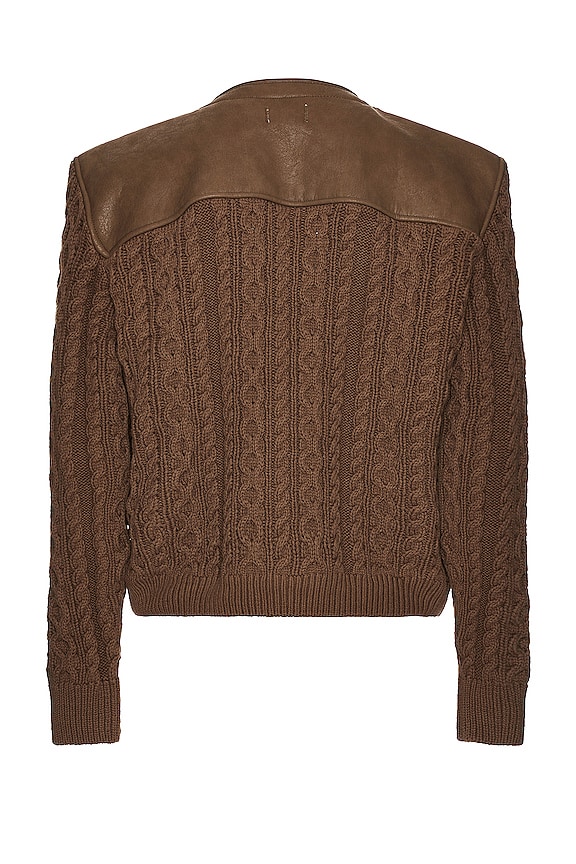 view 2 of 3 Vegan Leather Cardigan in Olive