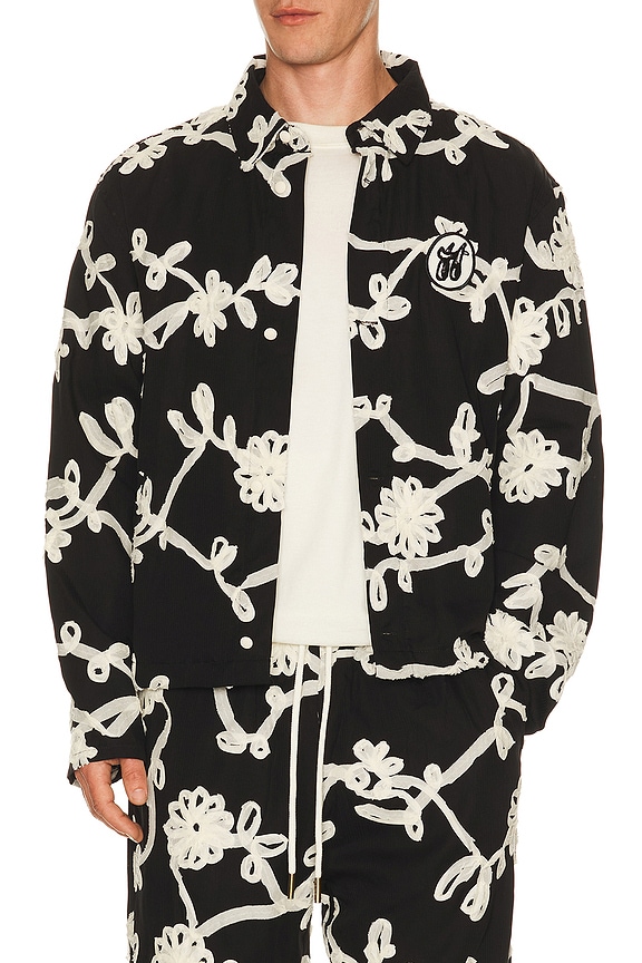 view 1 of 5 Floral Ribbon Button Up in Black