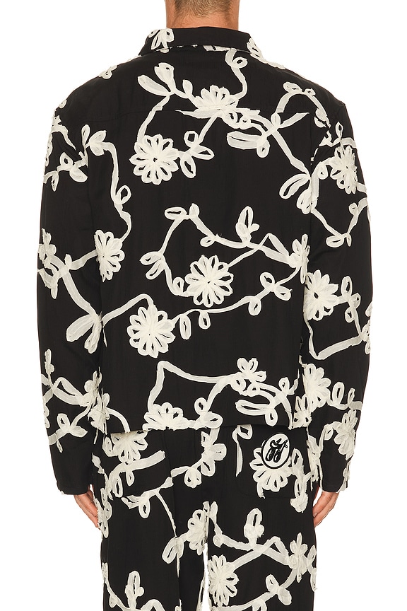 view 2 of 5 Floral Ribbon Button Up in Black