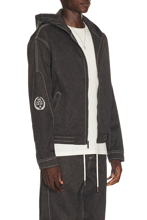 view 2 of 6 Twill Hooded Jacket in Black
