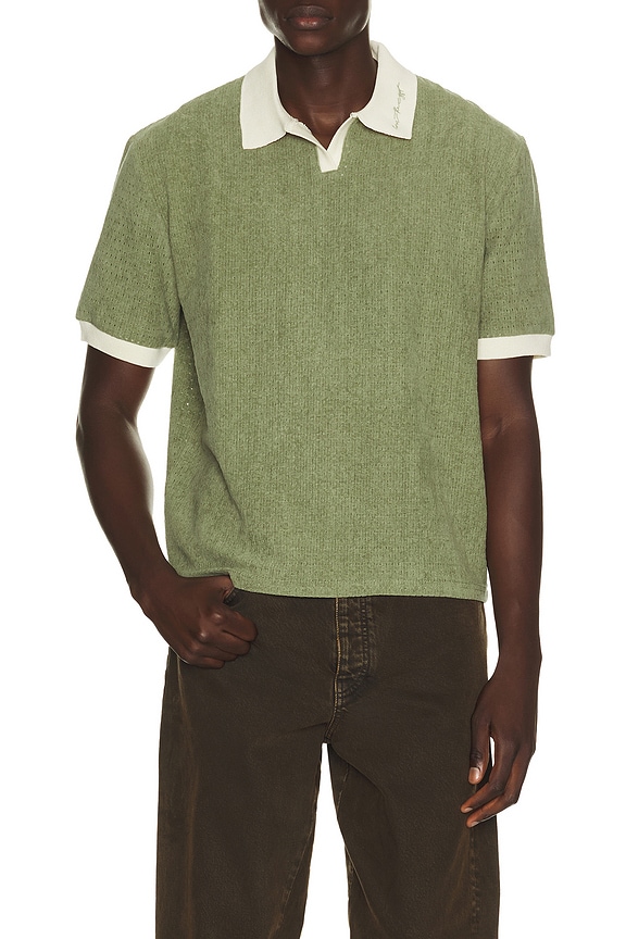 view 1 of 5 Pique Colorblock Polo in Sage