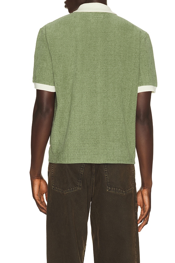 view 2 of 5 Pique Colorblock Polo in Sage