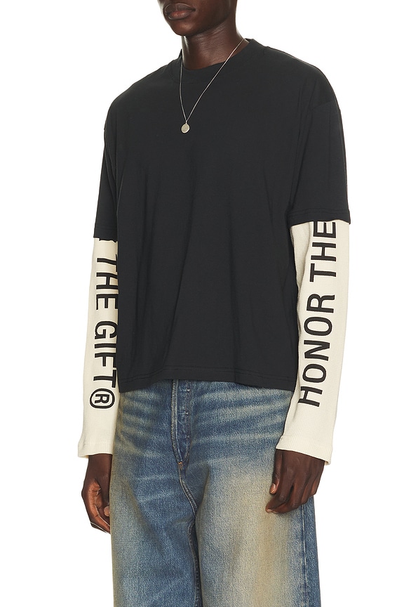 view 2 of 5 Honor Double Sleeve Tee in Black