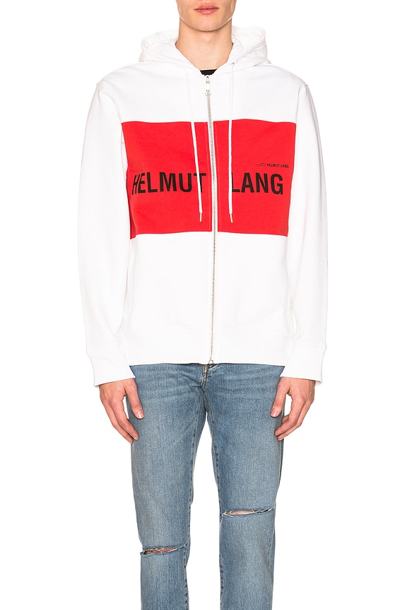 view 1 of 5 x Shayne Oliver Campaign PR Panel Zip Hoodie in White & Red