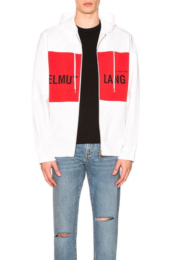view 2 of 5 x Shayne Oliver Campaign PR Panel Zip Hoodie in White & Red